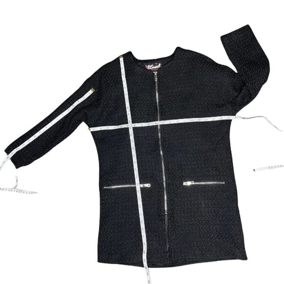 B Sweet Women's Wool Blend Tweed Coat Jacket Zip with Zipper Pockets Sz Small - Picture 3 of 5